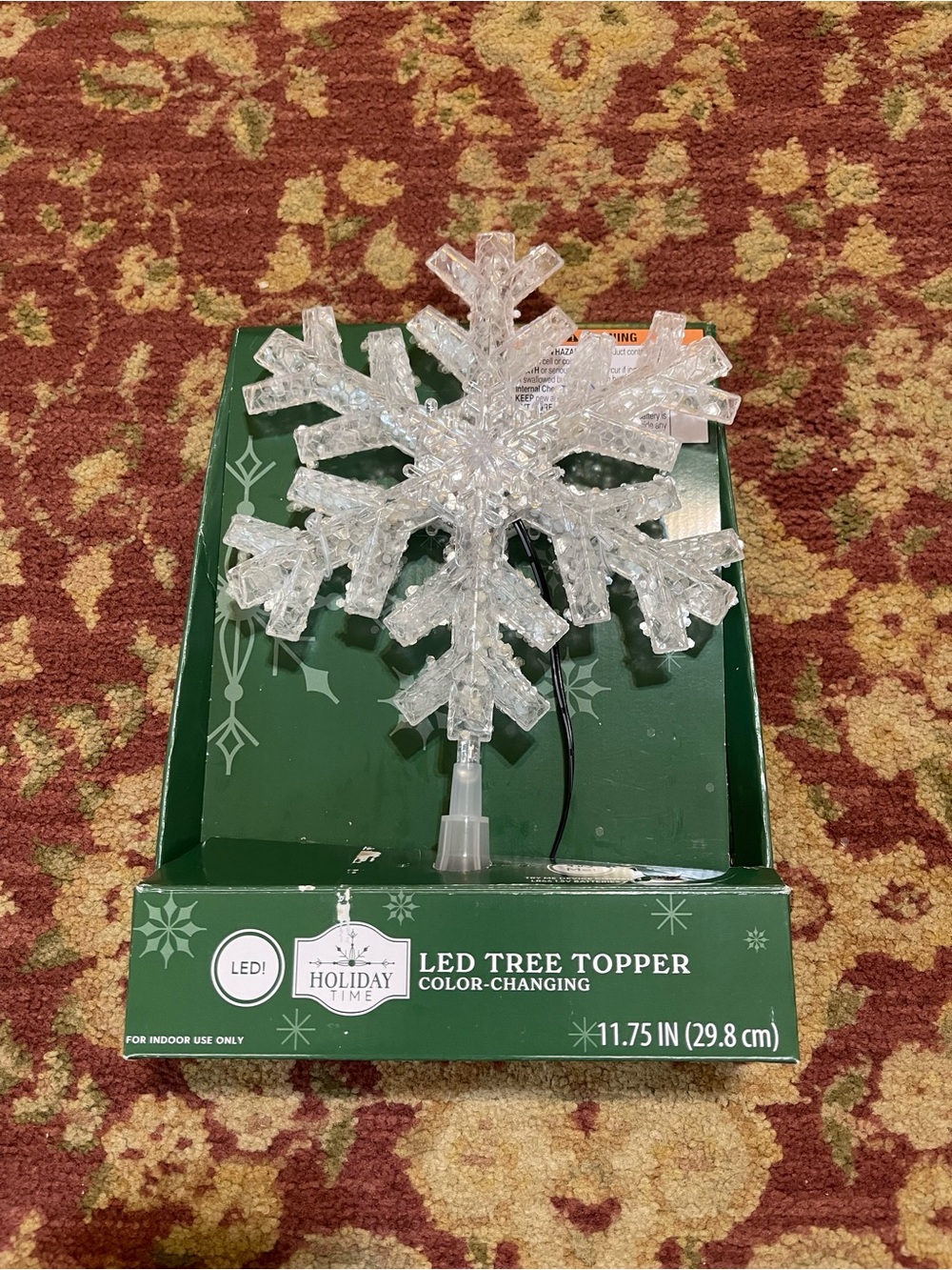 Holiday Time Clear LED Color-Changing Snowflake Tree Topper - Picture 9 of 17